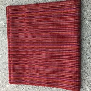 Crate & Barrel - Brick Red Striped Woven Table Runner, Like-new Condition